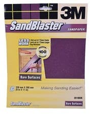 Image of 3M Sandblaster Sandpaper Sheets Paint Stripping, Bare Surfaces & Between Coats