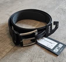 Image of Hugo Boss Leather Belt Size 105cm 40" In Black Italian Elloy RRP £79.00 Pls Read