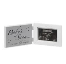 Image of Beautiful double-hinged 'Baby's Scan' photo frame by Celebrations Gifts