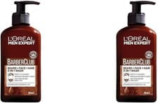 Image of L'Oreal Men Expert Barber Club 3-In-1 Beard, Hair & Face Wash, 200Ml (Pack of 2)