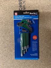 Image of Long Arm Torx Key Set Star Allen Keys Sets Tamper Proof T10-T50 Green 9pc