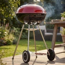 Image of Portable Round Kettle BBQ Charcoal Grill Garden Outdoor Heat Control Grill
