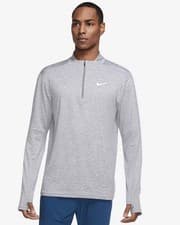 Image of NIKE Element DRI-FIT 1/4 Zip Reflective Running Top Heather Grey Size Small New