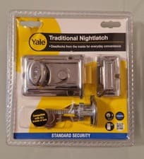 Image of Yale Deadlock Traditional Nightlatch With Keys - Lock Front Door From The Inside