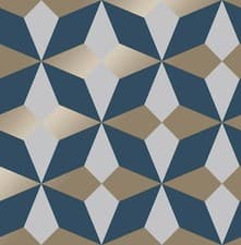 Image of Geometric Wallpaper Metallic Smooth Textured Apex Triangles Trellis Diamonds