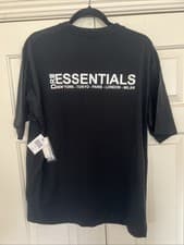 Image of DRL Essentials Mens Black T shirt Short sleeve Cotton Front/Back logo Large NWT