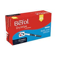 Image of Berol Drywipe Pen Broad Black (192 Pack) 1984897