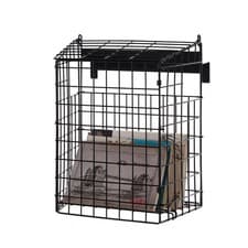 Image of Black Letterbox Cage No Screws Needed Door Mail Box Post Letter Catcher