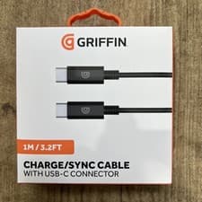 Image of Griffin Charge/Sync USB-C to USB-C Cable 1m/3.2ft long - Black