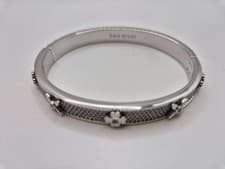 Image of Kate Spade Heritage Bloom Hinged Bangle Clear/Silver Bangle Bracelet