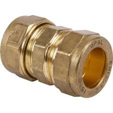 Image of Brass Compression Fittings 15mm - Pack of 10 & 25 Coupler | Elbow | Tee