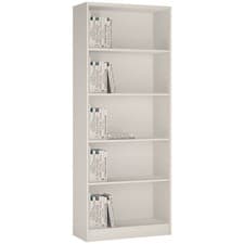 Image of 4 You Tall Wide Bookcase Pearl White Large Shelving Unit Storage New