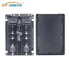 Image of Double Port M.2 SSD to Sata 7+15 22PIN Adapter Card M.2 to 2.5"SATA3.0 Expansion