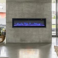 Image of LED Fireplace Media Wall Fire Wall Mounted Standing Electric Heater 40/50/60 in.