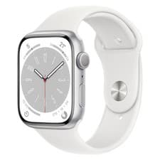 Image of Apple Watch Series 9 A2980 GPS 45mm Smartwatch Wi-Fi Silver Aluminium White Band