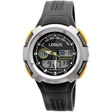 Image of Lorus R2323DX9 - Mens Chronograph Duo Display Watch - Black Resin Strap
