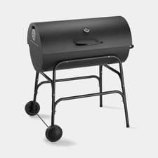 Image of VonHaus Extra Large Barrel Charcoal BBQ Portable Barbecue Grill w/ Temp Gauge
