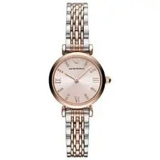 Image of EMPORIO ARMANI AR11223 GIANNI T-BAR SILVER/ ROSE GOLD WOMENS LADIES QUARTZ WATCH