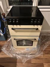 Image of Brand New Beko Leisure Electric Cooker – Double Oven Ceramic Hob – Cream