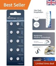 Image of Pack of 10 Alkaline Button Batteries 1.5V SR41 - Reliable Power for Devices