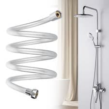 Image of 1.5M Smooth Matt Silver Shower Hose Brass Pipe Standard Bore PVC Bathroom NEW
