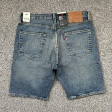 Image of Levi’s Men’s BNWT 501 Original Shorts W32 L8.5” Blue Distressed Button Stretch