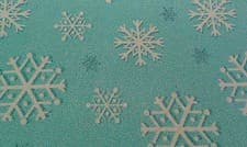 Image of New-100% Cotton-FQ-Snow Fall Snow Flakes Design-Turquoise/ White-21 x 18 Inches