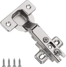 Image of Kitchen Cabinet Wardrobe Door Hinges, 20 Pcs Slide-on 35mm, nickel plated
