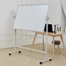 Image of 120x80cm Double Sided Magnetic Whiteboard Adjustable Mobile Revolving Board