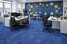 Image of Bright Blue Carpet Tiles 50x50cm
