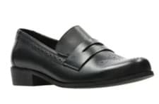 Image of New Clarks Size 4 UK/Eu 37 Black Filose Lily Leather Slip On Shoes Loafers