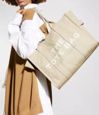 Image of Marc Jacobs The Tote Bag Large Cotton Canvas Cream Bag