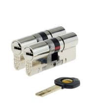 Image of Yale Platinum 3 Star Keyed Alike Euro Cylinders 1 Pair 55/40 Nickel YS3-5540NPA