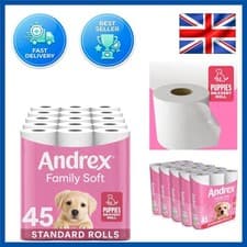 Image of Gentle 2-Ply Toilet Rolls - 45 Count, Fragrance-Free & FSC Certified for Safety