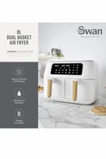 Image of SWAN Nordic Dual 8L 13-in-1 Air Fryer in White Scandinavian Design SD10410WHT