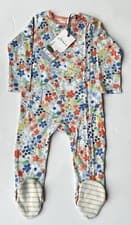Image of Joules Baby Girls Zippy Bunny Floral Ditsy Babygrow Age 6-9 Months *BNWT*