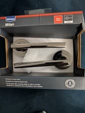Image of Wickes Milan Black Nickel Latch Door Handles Set Of 2