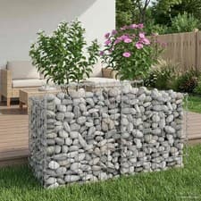 Image of Gabion Raised Bed Silver 100 x 50 x 60 cm Galvanised Steel vidaXL