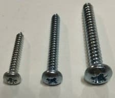 Image of 4g - 14g, Pozi Pan, Bright Zinc Plated, Self Tapping Screws, Type AB.