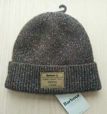 Image of Genuine BARBOUR Forest Green Fleck Fleece Lined BEANIE *Super Comfy* Unisex