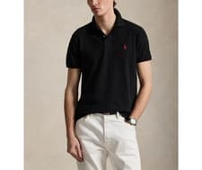 Image of Polo Ralph Lauren Men's Custom Slim Fit Mesh Black Polo Shirt