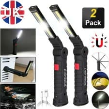 Image of 2x COB LED Rechargeable Work Light Mechanic Work Shop Inspection Lamp Hand Torch
