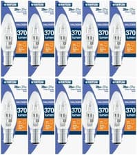 Image of Halogen Candle Bulb 28w (40w) Watt SBC Lamp Small Bayonet Cap Fitting 10 Pack