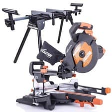Image of Evolution R255SMS+ 255mm Sliding Compound Mitre Saw & Stand Bundle