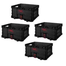 Image of Milwaukee 4932471724 PACKOUT Crate 4 PACK Heavy-duty Durable Stackable Storage
