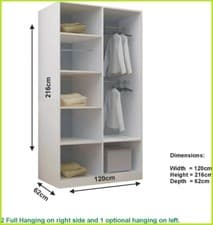 Image of Modern Full Mirror Sliding Door Wardrobe with LED Light