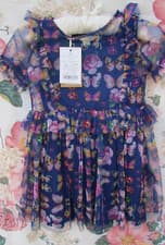 Image of BNWT Blue Floral BRITNEY Party Occasion Dress 2-3 MONSOON £30