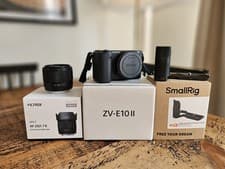 Image of Sony Alpha ZV-E10 II Mirrorless Camera + Viltrox 25mm 1.7 & Smallrig Grip