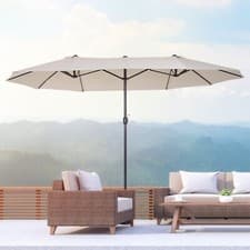 Image of 4.6M Garden Parasol Double-Sided Sun Umbrella Shelter for Outdoor Patio Market