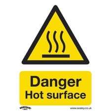 Image of Sealey Warning Safety Sign - Danger Hot Surface - Self-Adhesive Vinyl SS42V1